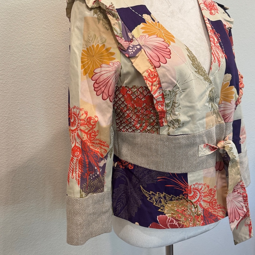 Elevenses Multicolor Floral Patchwork Blazer - image 2